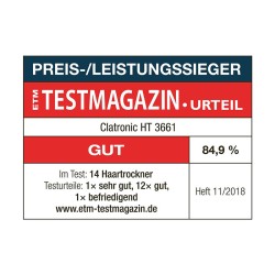 Séche-cheveux 2200W Clatronic HT 3661 Noir/cuivre