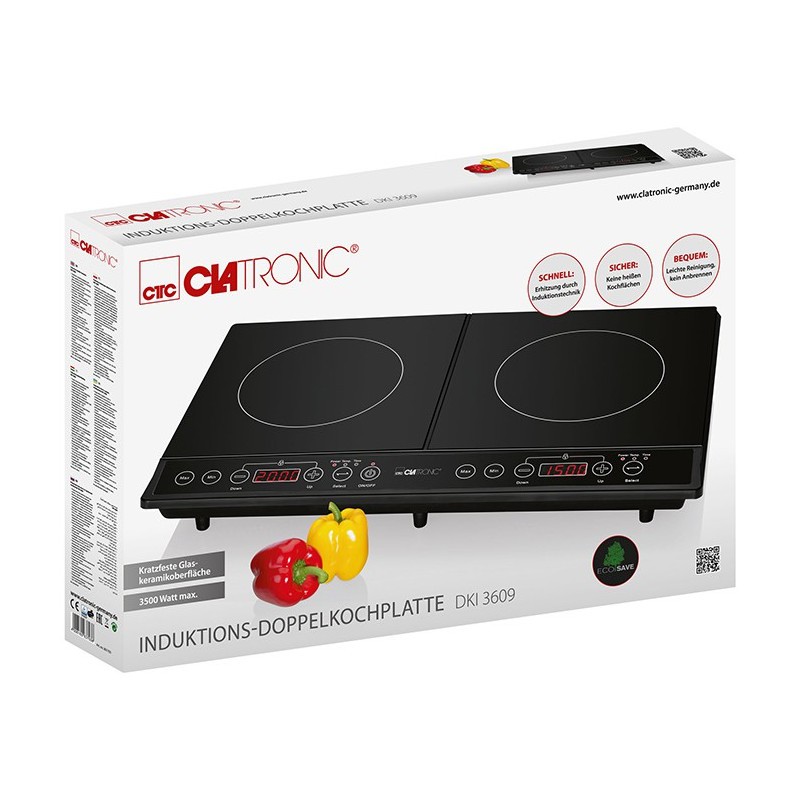 Clatronic DKI 3609 double induction hotplate Black
