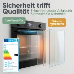 Four Encastrable Multifonction Chaleur Tournante 73L Classe A Noir Bomann EBO7913-Noir