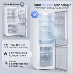 Réfrigérateur congélateur 253L Classe C No Frost Blanc Bomann KG7370-Blanc
