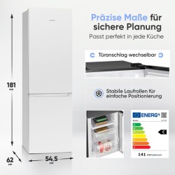 Réfrigérateur congélateur 253L Classe C No Frost Blanc Bomann KG7370-Blanc