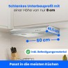 Hotte Aspirante LED 60cm Classe A Inox Bomann DU7613-Inox
