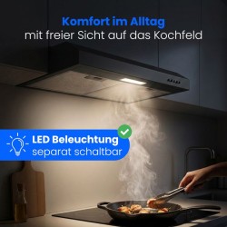 Hotte Aspirante LED 60cm Classe A Noir Bomann DU7613-Noir