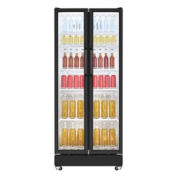 Réfrigérateur à Boissons vitré 2 Grandes Portes 545L Classe D Noir Bomann KSG7294-Noir
