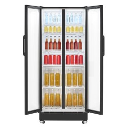 Réfrigérateur à Boissons vitré 2 Grandes Portes 545L Classe D Noir Bomann KSG7294-Noir