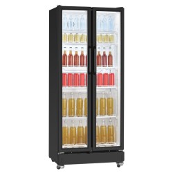 Réfrigérateur à Boissons vitré 2 Grandes Portes 545L Classe D Noir Bomann KSG7294-Noir