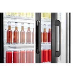 Réfrigérateur à Boissons vitré 2 Grandes Portes 545L Classe D Noir Bomann KSG7294-Noir